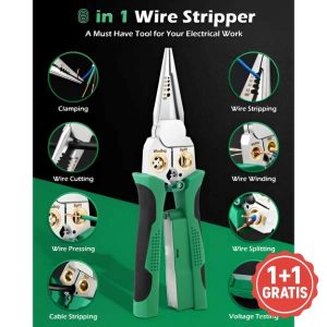 8-ühes Juhtmekoorija ja Lõikur (20,7 cm) - Koorib, lõikab, pressib ja testib pinget ühe tööriistaga | POWERPLIERS 1+1 TASUTA